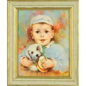   Dog   Antique Lithograph by Florence Kroger   13x11