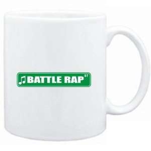  Mug White  Battle Rap STREET SIGN  Music Sports 