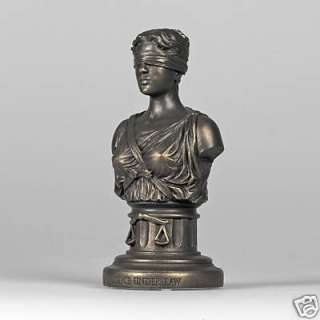 Desk Top Blind Lady Justice Bust Law Office Lawyer Gift  