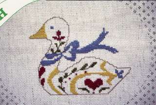 Folk Art Duck Berry Patch Cross Stitch Pattern  