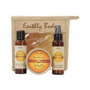 Earthly body jute gift bag dreamsicle   6.8 oz candle, 3 oz lotion & 3 