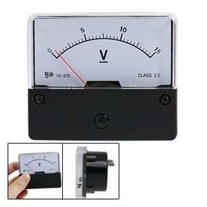   15V Rectangle Voltage Analog Voltmeter Panel Meter
