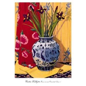  Irises in an Oriental Vase I by Curtis Kelly 20x28