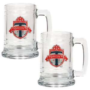 Toronto FC MLS 2pc 15oz Glass Tankard Set   Primary Team Logo  