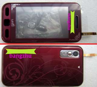 Dark Red Top grade Full Housing + Touch screen Fascia Case For Samsung 