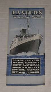 ANTIQUE March 1938 EASTERN STEAMSHIP LINES CRUISE SCHEDULES TRAVEL 