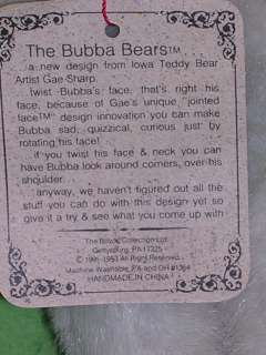 Boyds Bears Plush~ELLY MAE~Light Bubba Bear~6 jointed~  