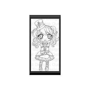  Top Hat Girl Unmounted Rubber Stamp 
