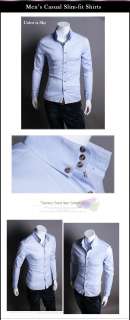 B07 62 Mens Shirts Dandy Casual Slim Fitted striped Long Sleeves 