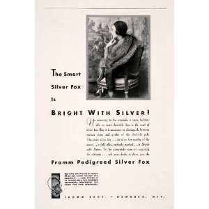 1931 Ad Fromm Silver Fox Fur Fashion Wraps Clothing Accessory Hamburg 