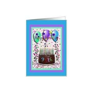  Happy Birthday, 90th, Chocolate Cake Card Toys & Games