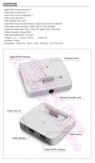 NOOSY 6 in 1 HDMI Dock for iPad iPad 2 iPhone4 iPhone4S iPod Touch 4G 