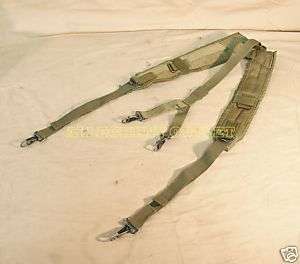 Military Issue LC   2 Web Belt Suspenders GOOD  