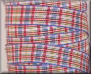   for 2 yards of this adorable 5/8 inch of BACK TO SCHOOL PLAID RIBBON