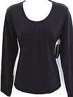 NWT BAMBOO TRADERS BLACK JERSEY TOP/BLOUSE IN SIZE MED