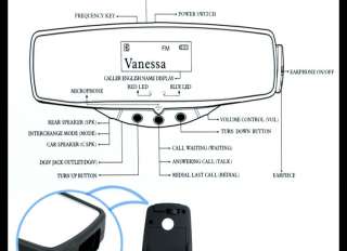 Bluetooth Rear View Mirror Handsfree Car Kit Phone FM  