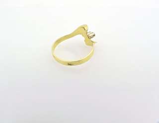 Estate 14k YELLOW Gold 3 stone Genuine DIAMOND Ring size 8  