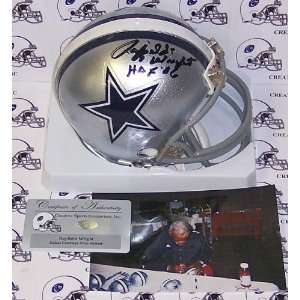   Wright Signed Dallas Cowboys Riddell Mini Football Helmet w/HOF 06