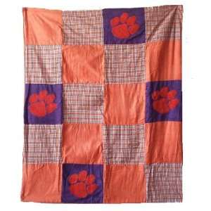 Clemson University Tigers Patchwork Quilt Blanket  Sports 
