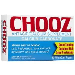  Cho oz Antacid Gum Mint 12 ct. (Quantity of 5) Health 