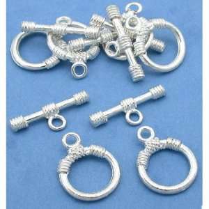  Bali Toggle Clasps Silver Plated Part 14.5mm Approx 6 