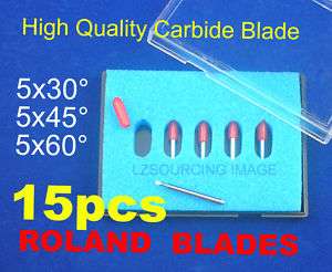 15 pcs 30° 45° 60° Blades for Roland Cutting Plotter  