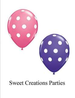 10 Pink and Purple Polka Dot Latex Balloons Girl Party  