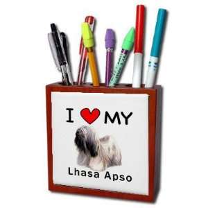  I Love My Lhasa Apso Pencil Holder Desk Accessory Office 