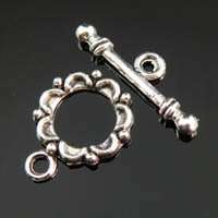 18Set Tibetan silver crafted circle toggle clasps #179B  