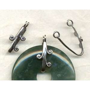  Silver Plated Tendril Pendant Hanger Bail Arts, Crafts & Sewing