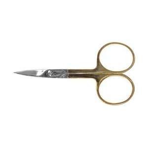  Acme Curved Tip Embroidery Scissors 3 1/2 Gold Plated Handle 