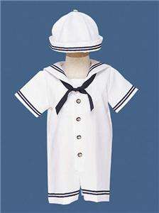 Lito Boys White Sailor Romper with Hat  