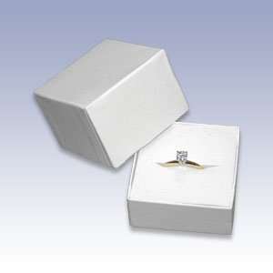  1 Box of 100 White Small High Top Ring Boxes Jewelry