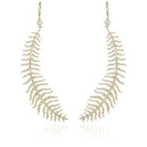   Cut Diamond Top with 14k Gold Large Diamond Quill Earrings Jewelry