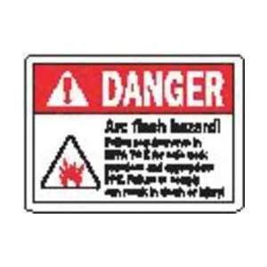 Label,danger Arc flash 4x6,pk5   BRADY  Industrial 