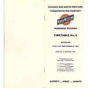 Northwestern Railroad Suburban Division Timetable #6 from 1981 #833