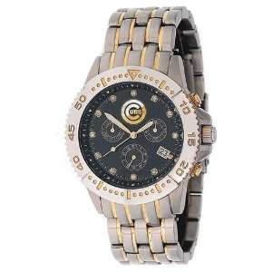 Chicago Cubs Silver/Gold Mens Legend Swiss Wrist Watch  