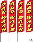 FOUR (4) CAR WASH FEATHER FLAG BANNER SIGN KITS NEW