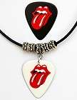 Rolling Stones Pick Leather Necklace + Matching Pick