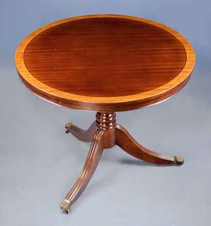 English Antique Style Mahogany Tilt Top Pedestal Table  