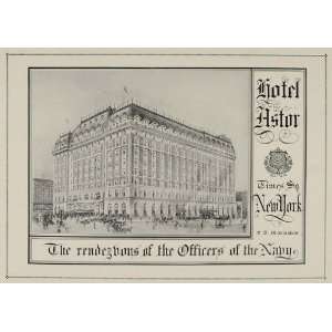  1921 ORIGINAL Ad Hotel Astor Times Square New York City 