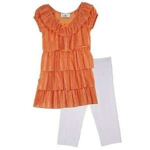    IZ Amy Byer 2 pc Ruffled Tiered Dress & Leggings Set Size 6X Baby