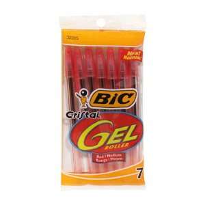  BIC Cristal Gel .8mm Pen   Red, Twelve   84 Pens Office 
