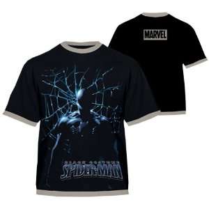        Spider Man t shirt Black Web (M) Toys & Games