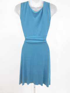 DOTS Blue Ruched Sleeveless Knee Length Dress Sz Med  