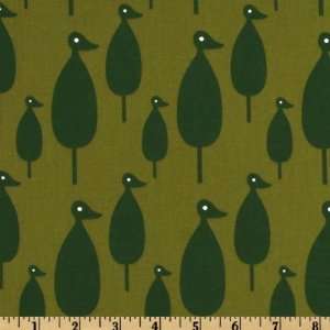  60 Wide Cotton Poplin Birdie Olive Fabric By The Yard 