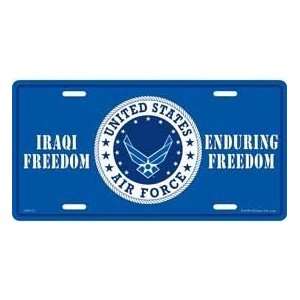  U.S. Air Force Iraqi Freedom License Plate Automotive