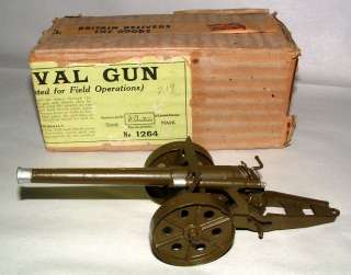 1976 BRITAIN 4.7 NAVAL GUN TOY CANNON MINT IN BOX WITH SHELLS STILL 