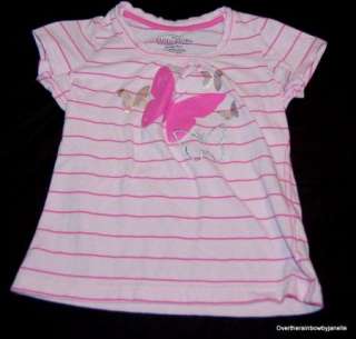 Girls Size 7 8 Outfit Lot Spring Summer Pink Butterfly Shirt & Capri 