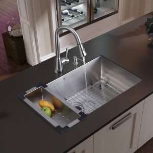  Vigo VG15111 Undermount Stainless Steel Kitchen Sink, Faucet 